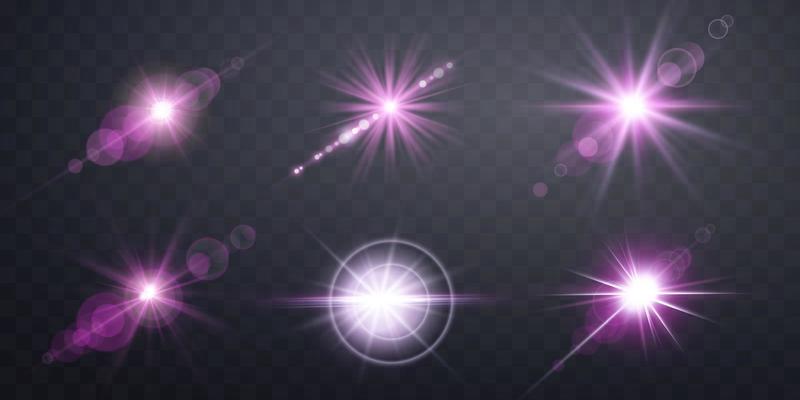 Pink lens flares set.