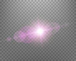 Sunlight lens flare, sun flash with rays and spotlight. Vector illustration.