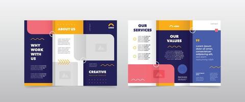 modern simple business trifold brochure design template vector