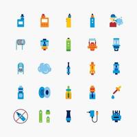 paquete de colección de iconos de color plano del logotipo de vape. para tienda vector de diseño simple