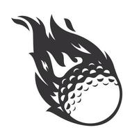 silueta de logotipo de fuego de golf caliente. logotipos o iconos de diseño gráfico del club de golf. ilustración vectorial vector