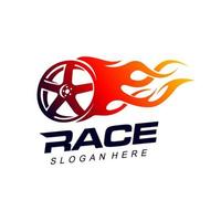 fire race logo vector template illustration