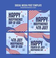 Happy 4th of July - Independence Day USA Web Banner for Social Media Square Poster, banner, space area and background vector