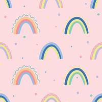 Seamless pattern with colorful rainbow. Vector print design for cover, fabric, textile, background, decoration.