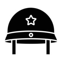 estilo de icono de sombrero militar vector