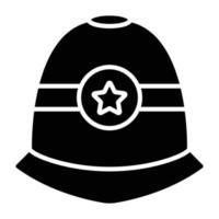 estilo de icono de casco de policía vector