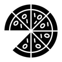 estilo de icono de pizza vector