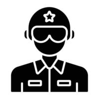 estilo de icono de piloto del ejército vector