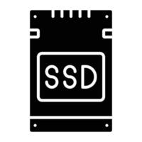 estilo de icono de tarjeta ssd vector