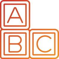 estilo de icono de bloques abc vector