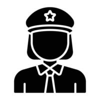 Lady Police Icon Style vector