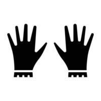 estilo de icono de guantes de mano vector