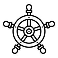 estilo de icono de rueda de barco vector