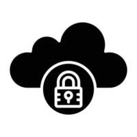 Cloud Locked Icon Style vector