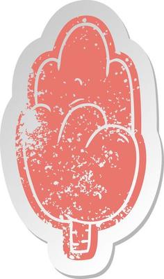 distressed old sticker single green tree