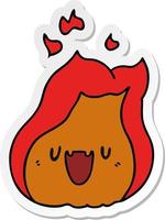 sticker cartoon kawaii cute fire flame vector