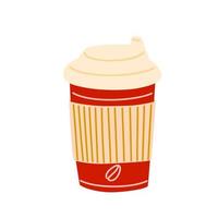 Paper coffee cup. Take away coffee cup. Vector illustration.