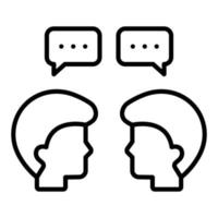 Face to Face Talk Icon Style vector