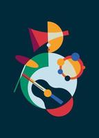 Abstract jazz musical instruments. Creative poster design. vector