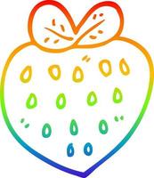 rainbow gradient line drawing cartoon strawberry fr vector