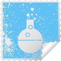 distressed square peeling sticker symbol science experiment vector