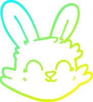 cold gradient line drawing cartoon happy rabbit vector