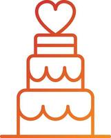 estilo de icono de pastel de bodas vector