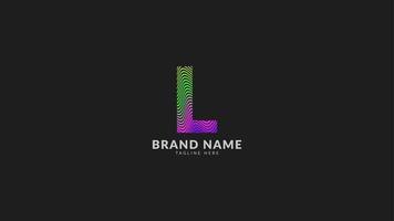 letter L wavy rainbow abstract colorful logo for creative and innovative company brand. print or web vector design element