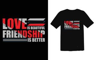 diseño de camiseta de tipografía del día de la amistad vector