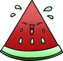 quirky gradient shaded cartoon watermelon vector