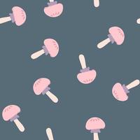 Mushrooms pattern. Cartoon hand drawn mushrooms on a pattern for children's wallpapers, textiles, fabrics vector