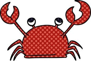 quirky comic book style cartoon happy crab vector