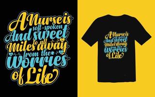 Trendy Nurse typographic T-shirt Design vector