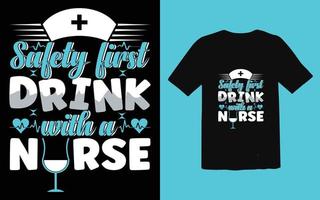 Nurse t-shirt design graphic typographic vector, royalty-free vector