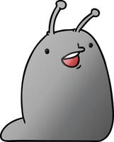 gradient cartoon of a cute kawaii slug vector