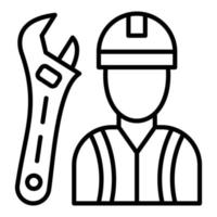 estilo de icono de trabajador de construcción vector