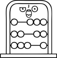 line drawing cartoon abacus vector