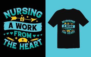 vector tipográfico gráfico de diseño de camiseta de enfermera, vector libre de regalías