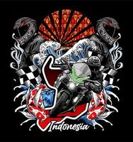 racing circuit and motorcycle... vector