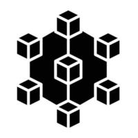 estilo de icono de cadena de bloques vector