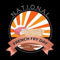 National French Fry Day Sign vector