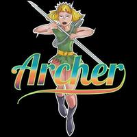 Female Archer Sign vector