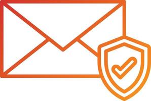 estilo de icono de seguridad de correo electrónico vector