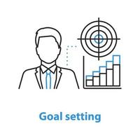Business concept icon. Goal setting idea thin line illustration. Vector isolated outline drawing