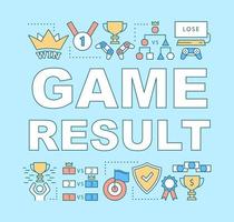 Game result word concepts banner. Esports competition. Cyber championship winner and loser. Presentation, website. Isolated lettering typography idea with linear icons. Vector outline illustration