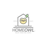 Home owl line logo design illustration icon vector