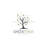 Green tree logo design illustration icon vector