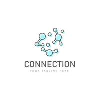 Technology connection point logo design illustration icon vector