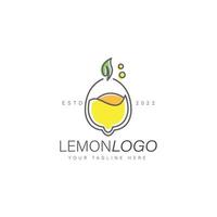 Lemon fresh lab line logo design illustration icon vector