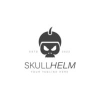 Skull with helmet logo design illustration icon vector